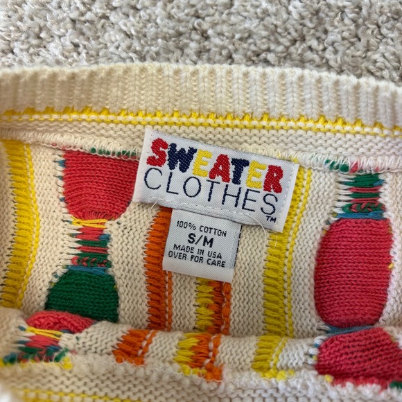 Vintage Sweater Clothes Textured Sweater Women Small/Medium USA Made 90s Cotton - Picture 8 of 10